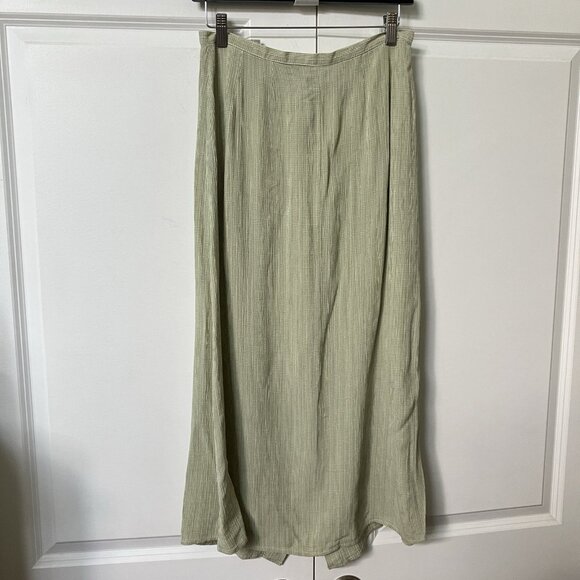 Vintage Eddie Bauer Maxi Skirt Womens Wrinkly Gauze Crepe Button Front Prairie - Picture 3 of 8